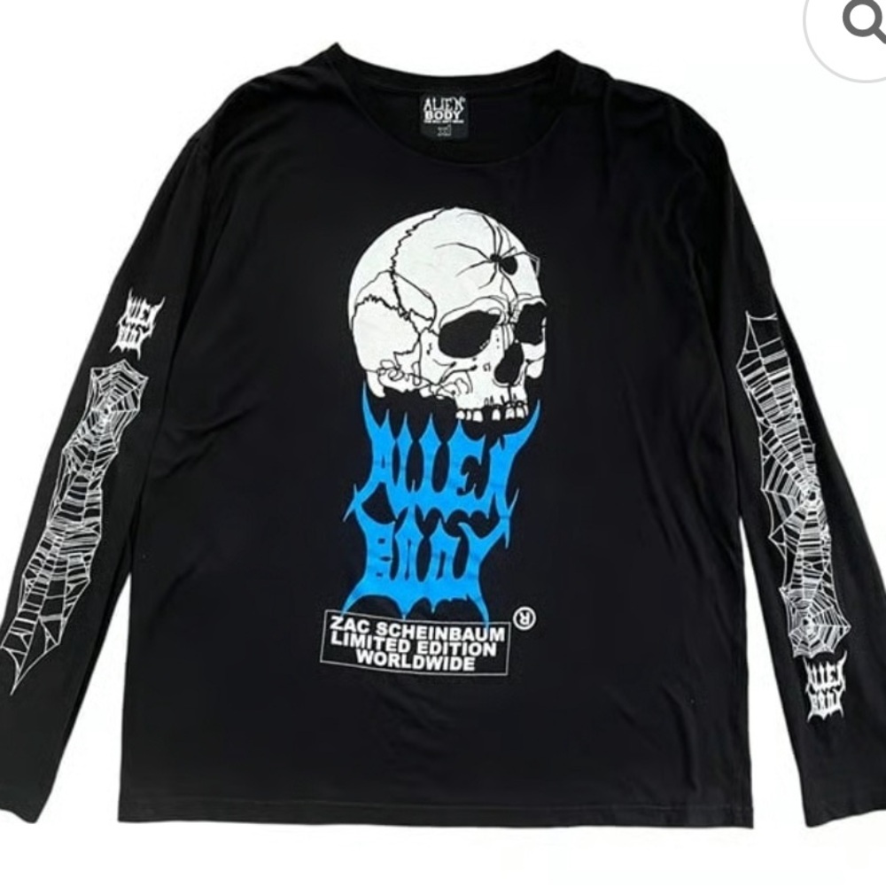 Black Graphic Long Sleeve Shirt